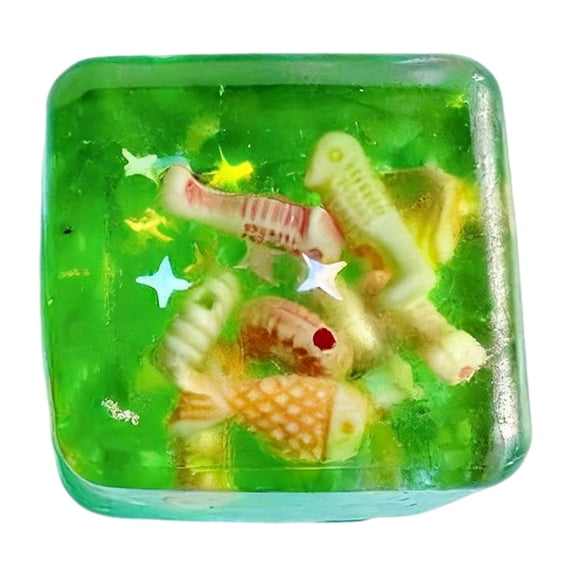 Fidget Cube Squishy, Slow Rising Squishy toys, 1.5X1.5 in, Squishy Slow Rising, Fidget Cube for Adults, Squeeze Stress Relief Cubes, Green Clear, 1 Pc, office decorations, Home