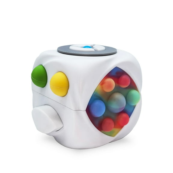 Fidget Cube Stress Anxiety Pressure Relieving Sensory Toy for Focus[White]