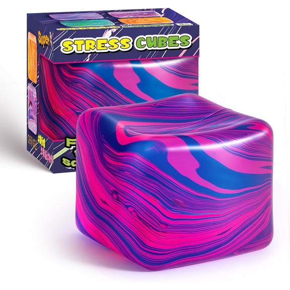 Fidget Cubes Toys Squishy Stress Cube, Stress Relief Gifts for Birthday, Ice Cube Squishy Sensory Toys, Fidgets for Classroom Prizes Party Favors Toys (Purple)