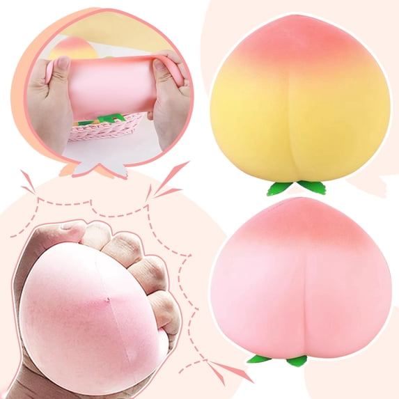 Fidget Decor, Stress Ball Squishies, 4X4 in, Pink Peach, Squishies Slow Rising, Plush, Sensory Fidget, Office Decor, Independent Opp Pack, 1 Pc