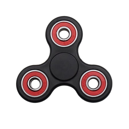 Fidget Hand Spinner Toy with Center Ceramic Bearing, 3 outer red Bearings