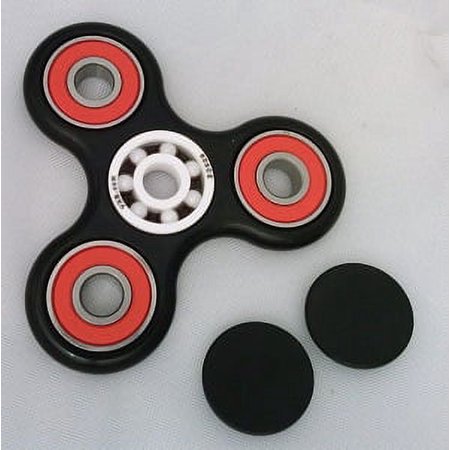 Fidget Hand Spinner Toy with Center Full Ceramic ZrO2 Bearing, 3 outer red Bearings