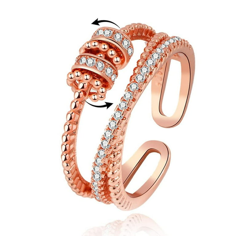 Fidget Jewelry Spinner Ring Open Ring Ring with Beads Fidget Ring To My Daughter for Women Anxiety Ring ROSE GOLD - Walmart.com Fidget Jewelry Spinner Ring Open Ring Ring with Beads Fidget Ring To My Daughter for Women Anxiety Ring ROSE GOLD - Walmart.com