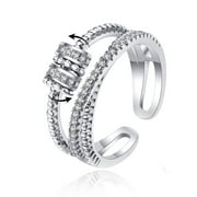 JINGTING Fidget Jewelry Spinner Ring Open Ring Ring with Beads Fidget Ring To My Daughter for Women Anxiety Ring SILVER