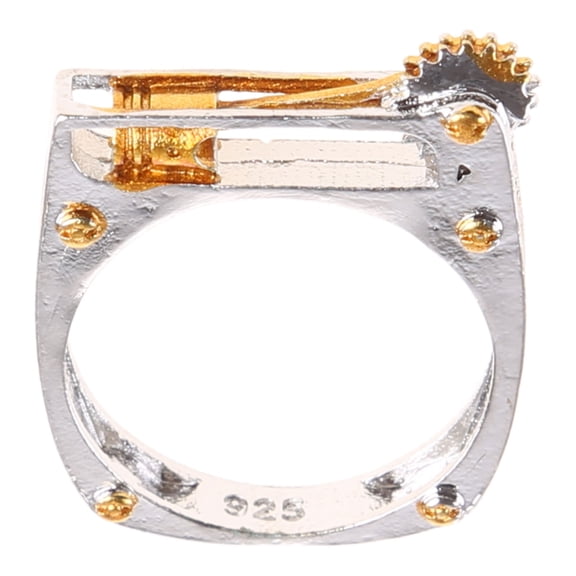 Fidget Mechanical Gear Wheel Rings Anxiety Ring Sand Blast Finish for Women Men Fidget Ring Anti Stress Anxiety Ring