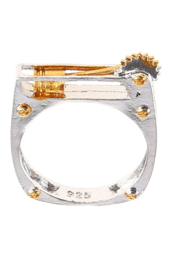 Fidget Mechanical Gear Wheel Rings Anxiety Ring Sand Blast Finish for Women Men Fidget Ring Anti Stress Anxiety Ring