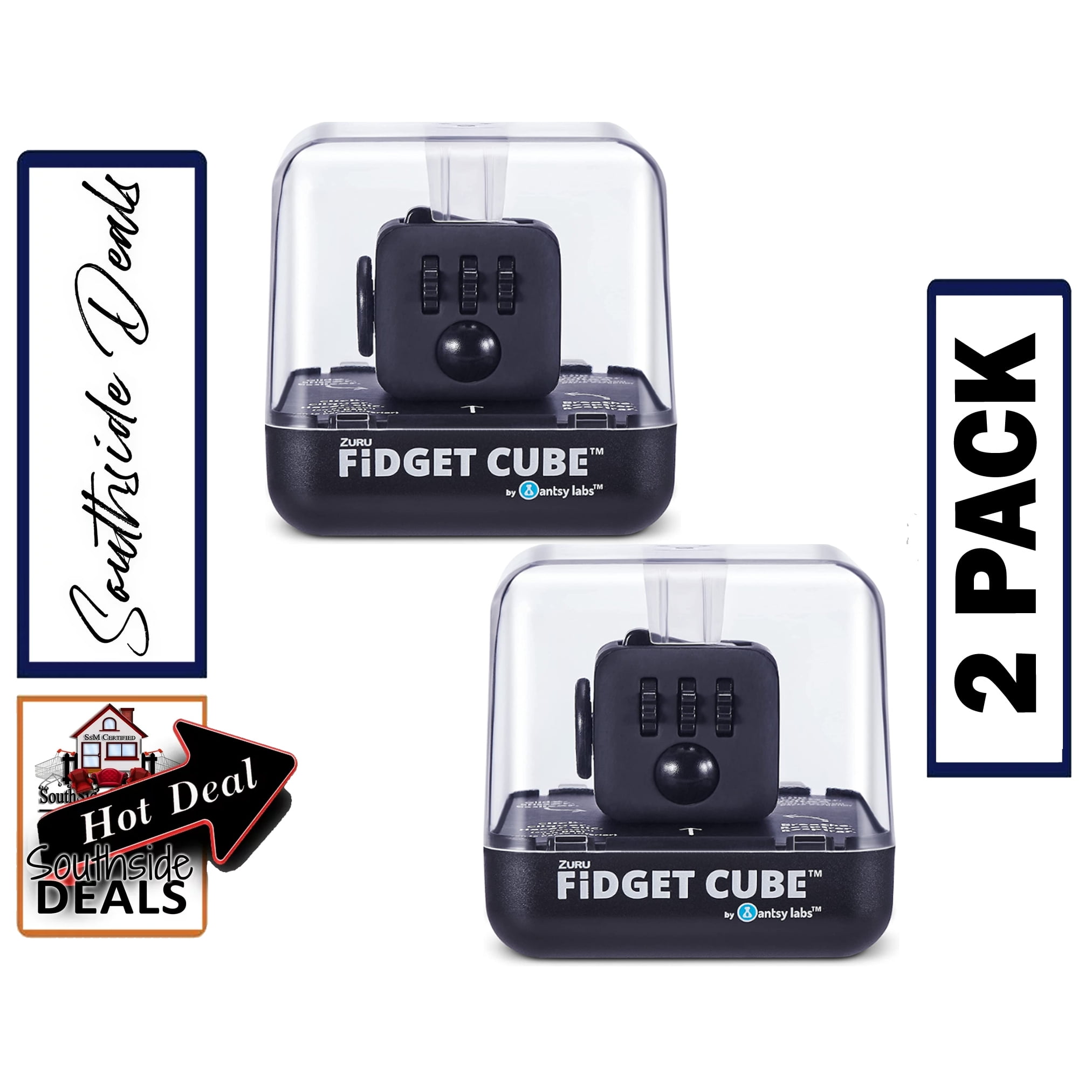 Fidget Original Cube (Black) by ZURU 2 Pack - Walmart.com