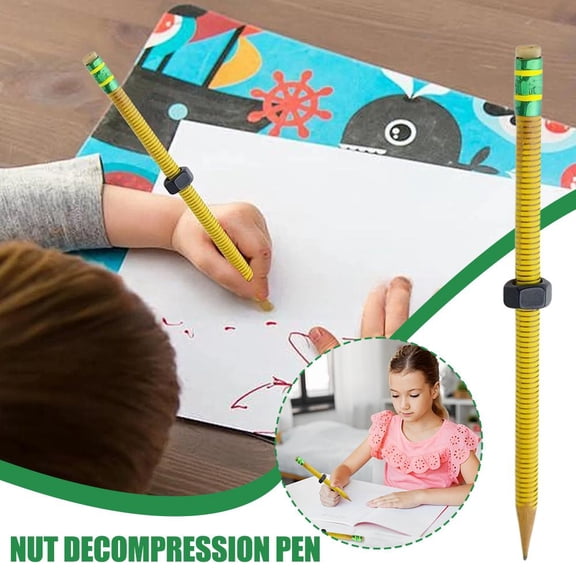 Fidget Pencil with Nut, Threaded Sensory Tool for ADHD and Anxiety Relief, Silent Stress Relieving Rotating Pen for School Office