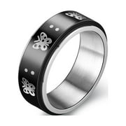 SWMMER LIKET Fidget Ring for Women and Men Anxiety Ring Anniversary Gifts Couples Gifts Double Layer Spinner Ring Stainless Steel Ring