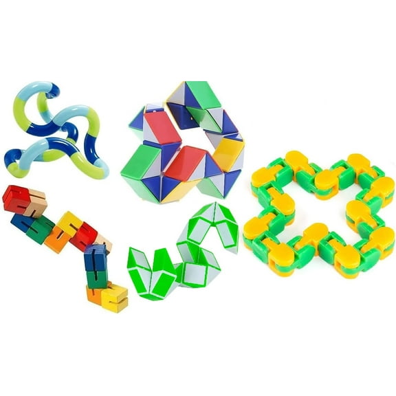 Fidget Sensory Pack Party Favor Goody Bags 5 Pack - Genuine Tangle Jr. Twister Fidget Toys