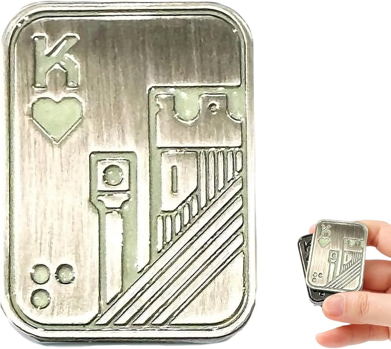 Fidget Slider Metallico Magnetico – Poker Push Card Antistress – Giocattolo Clicker Per Adulti E Adolescenti