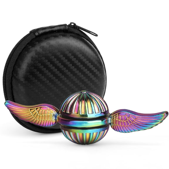 Fidget Spinner Orb Toy for Kids, Metal Sphere Ball for Stress Relief, Novelty Gift with Carrying Case