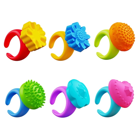 Fidget Spinner Rings Fidget Toys for Kids Teens Stress Relief Anxiety Calm Down Sensory Toy ADHD Autism Classroom Travel Airplane School Prizes Stocking Stuffers Small Gifts for Boys Girls,6PCS