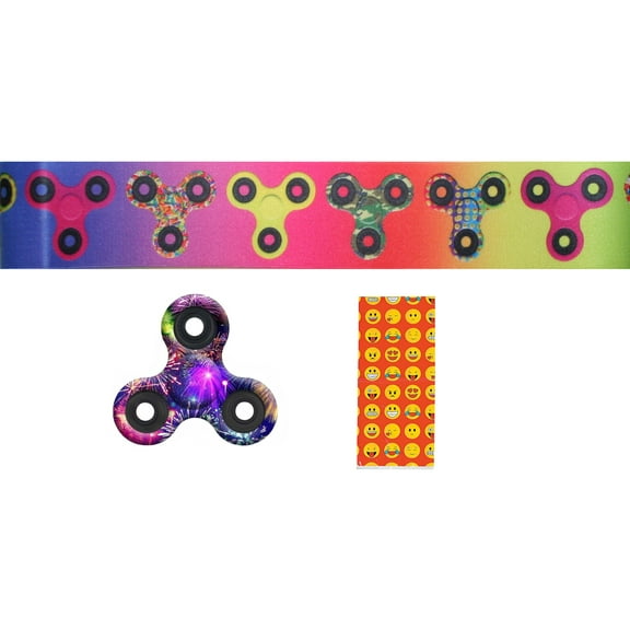 Fidget Spinner, Spinner Print Elastic Headband & Bag Multi-Pack Gift
