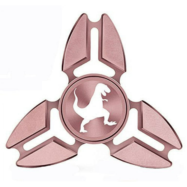 Fidget Spinner Tri Spinner Pink Aluminum Metal Tyrannosaurus T Rex Dinosaur