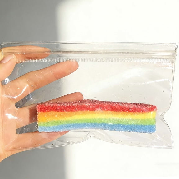 Fidget Squishy Realistic Layered Rainbow Gummy Candy Strip High Elastic Stretch Slow Rebound for Sweet Candy Style Sensory Fidget Relaxation and Daily Adult Fun Anxiety Relief