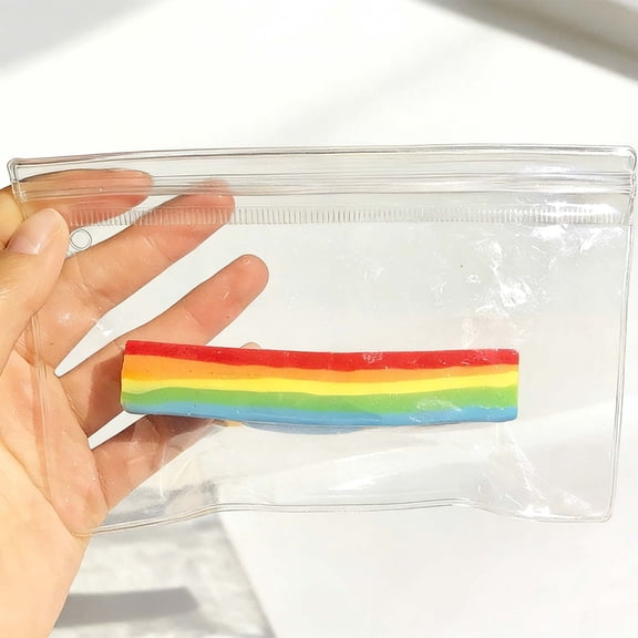 Fidget Squishy Realistic Layered Rainbow Gummy Candy Strip High Elastic Stretch Slow Rebound for Sweet Candy Style Sensory Fidget Relaxation and Daily Adult Fun Anxiety Relief