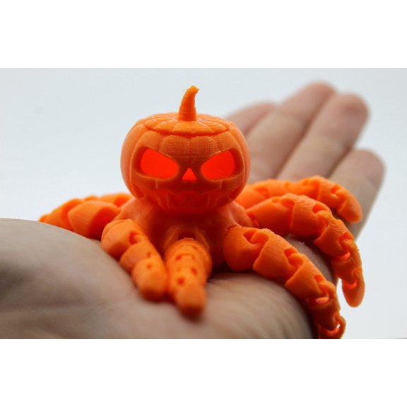 Fidget Jack-O-Lantern Octopus | Removable top!