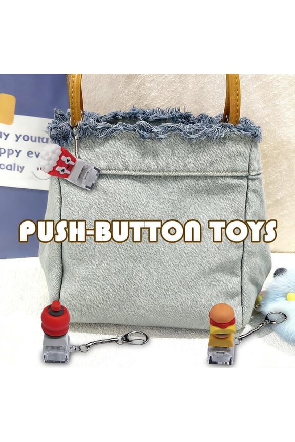 Fidget Toy Keycap Keychain Stress Relief Clicker, Cute Keyboard Keycap Toy for Anxiety, ADHD & Autism, Fun Sensory Keychain for Adults Office Home School