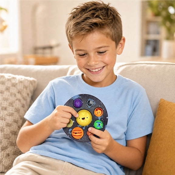Fidget Toys Adults,Eight Planet Cave Bubble Push Fidget Toy, Galaxy Cave Digits Fidget Toys, Autistic Adults Simple Anxiety Relief Big Cave