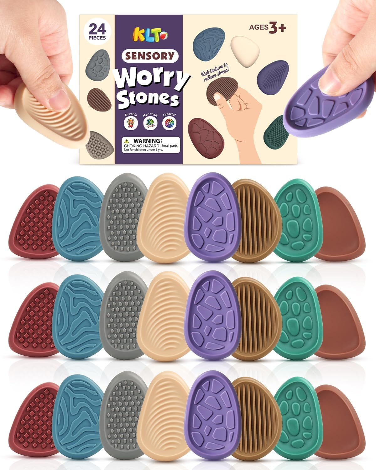 8 Stück Fidget Toys Aus Silikon - Sensorische Steine Gegen Stress & Für Bessere Konzentration