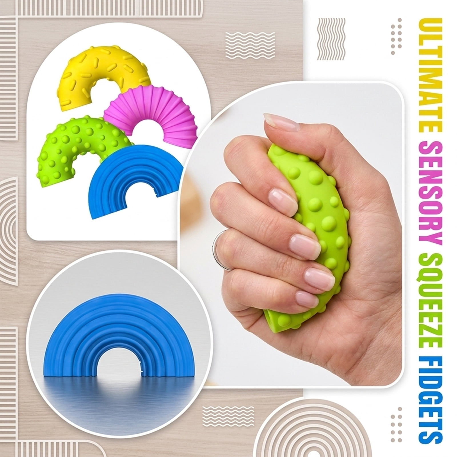 Fidget Toys For Anxiety, Young Fidget Toys, Semicircular Arc Silicone ...