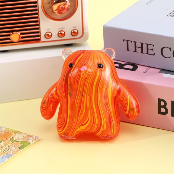 Fidget Toys Squishy Flowing Pattern Bear Stress Reliever for Adults, Slow Rising Resilience Tactile Sensory Gadget for Office Pressure and Anxiety Management, 1 Pack