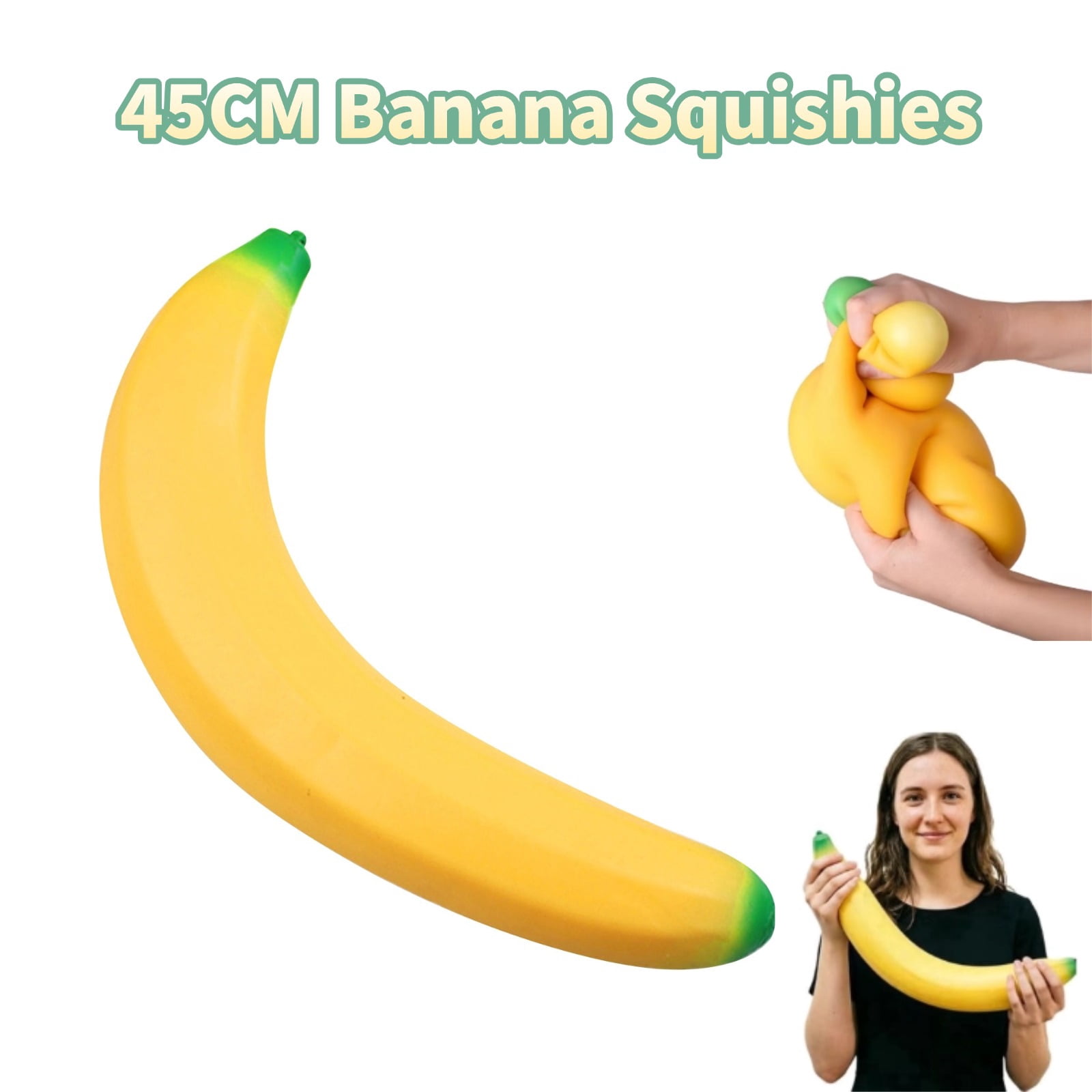 Fidget Toys Stress Big Banana : High Density Gel Filled Sensory Toys, Cute Banana, Anxiety Relief Squishies Fidget Toys, Stress Balls,1PCS