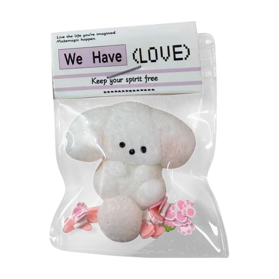 Fidget Toys White Puppy-Shaped Squishy for Stress Relief, Soft Handheld Sensory Squeeze Toy for Anxiety Management, Professional Desktop Venting Accessory for Adult Focus, 1pc