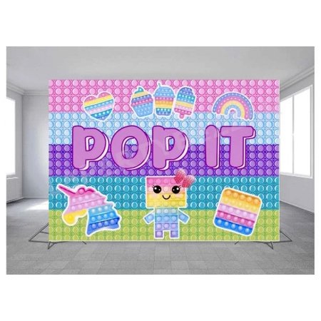 Fidget birthday backdrop popular POP popular game banner decoration 5x7ft photo background, cute girl game rainbow pop colors