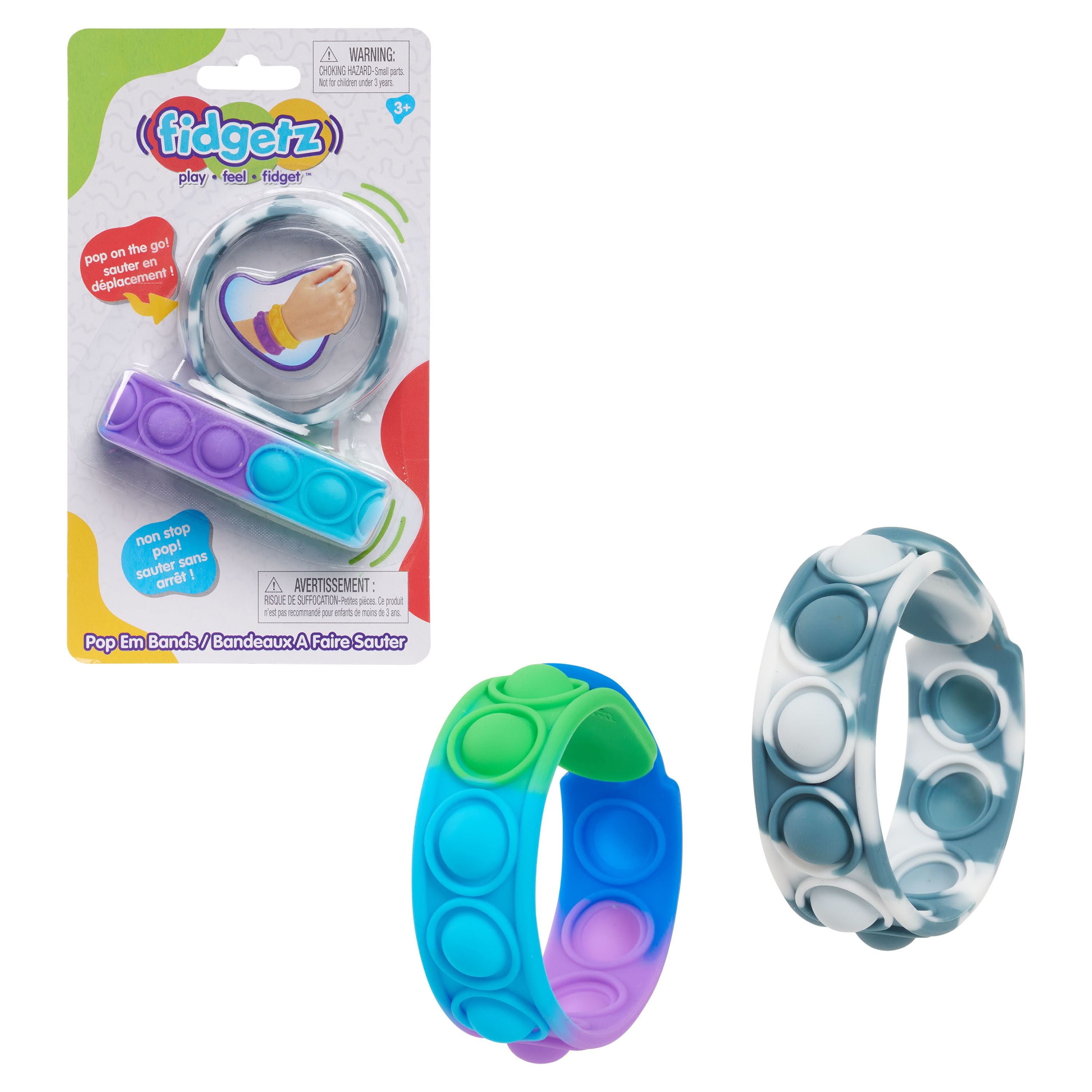 Fidgetz Pop Em's Bands Fidget Toys, Button Sensory Toys for Kids and  Adults, Anxiety and Stress Relief Toys, Assortment, Styles May Vary, Kids  Toys for Ages 3 Up, Gifts and Presents 