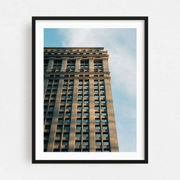 Fidi Architectural 02 - Manhattan New York Photography Black Framed Wall Art Print 16 x 20 inches