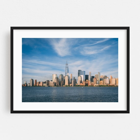 Fidi Skyline - Jersey City New Jersey Photography Black Framed Wall Art Print 12 x 18 inches