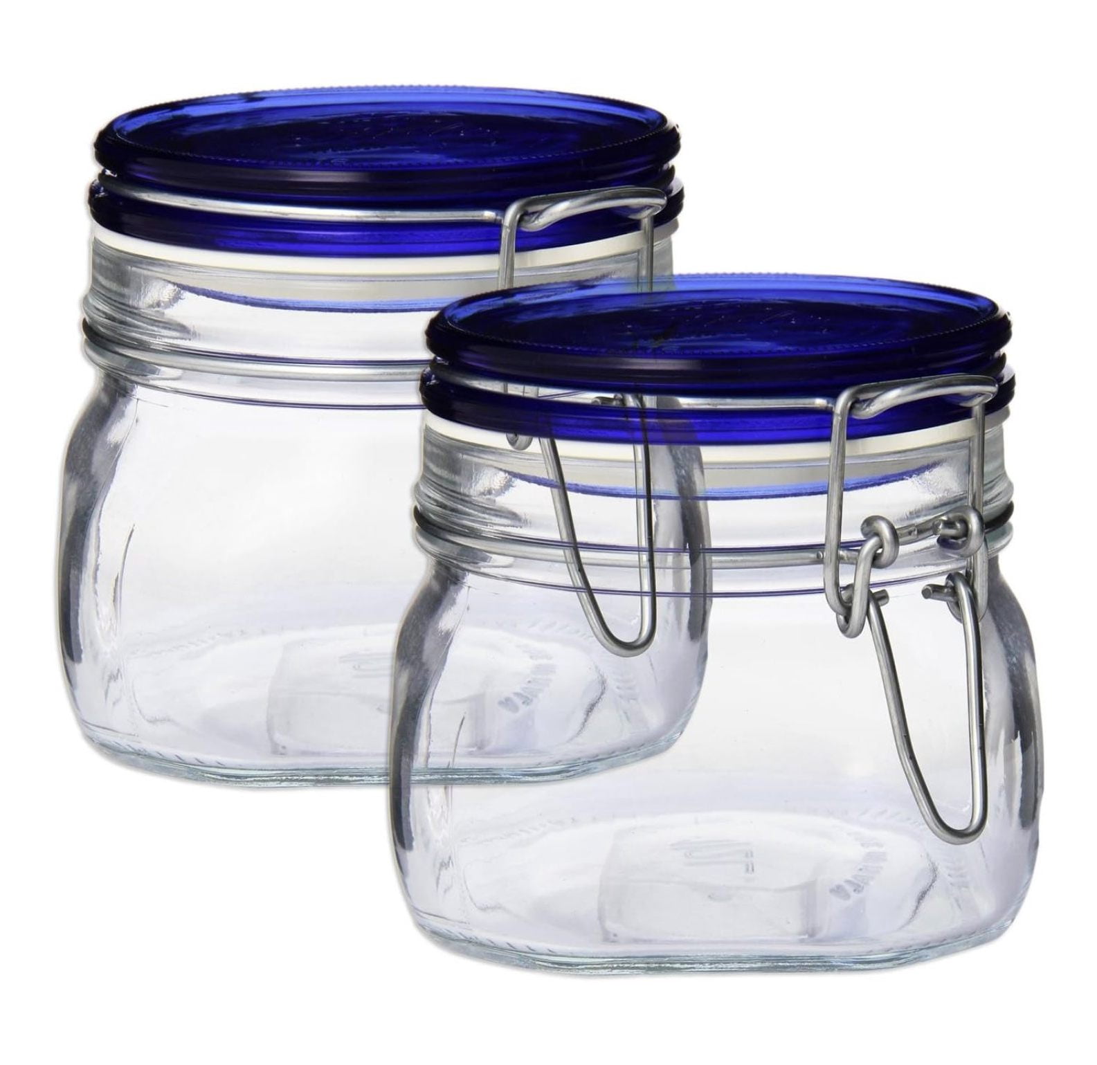 Fido Collection, 2 Pack, 17 Oz. Food Storage Glass Jars, Airtight ...