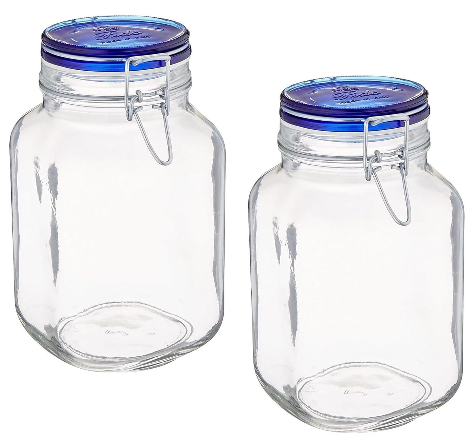 Fido Collection, 2 Pack, 67.75 Oz. Food Storage Glass Jars, Airtight ...