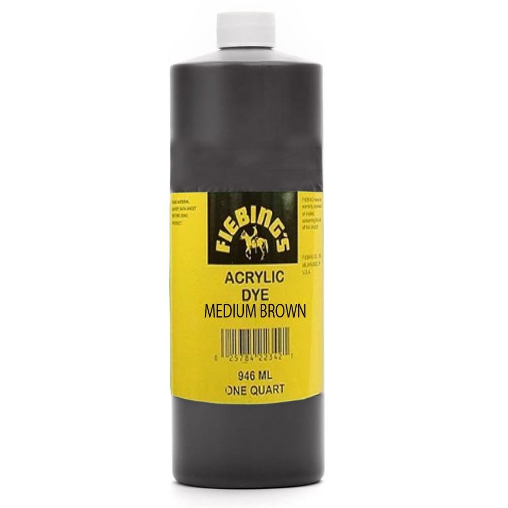Fiebing'S Acrylic Leather Dye Smooth Leather Quick Dry 32 Ounce Medium Brown