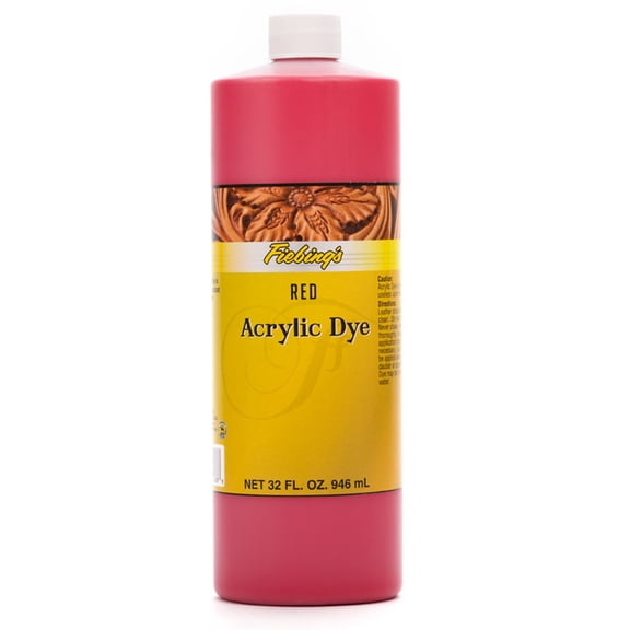 Fiebing'S Acrylic Leather Dye Smooth Leather Quick Dry 32 Ounce Red