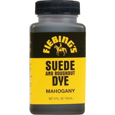 Fiebing's Mahogany Suede Dye (4 oz) - Recolor, Brighten & Restore Suede & Roughout Leather Shoes, Furniture, Purse - Includes Wool Dauber for Easy Application - Flexible When Dry, Won't Crack or Peel