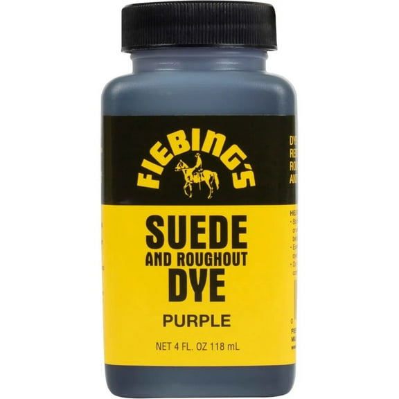 Fiebing's Purple Suede Dye (4 oz) - Recolor, Brighten & Restore Suede & Roughout Leather Shoes, Furniture, Purse - Includes Wool Dauber for Easy Application - Flexible When Dry, Won't Crack or Peel