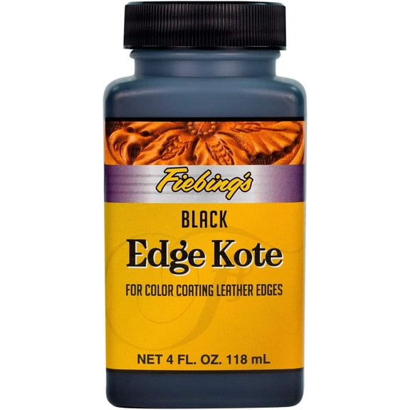 Fiebingâ€™s Edge Kote, 4 Oz. - Color Coats Leather Edges - Black