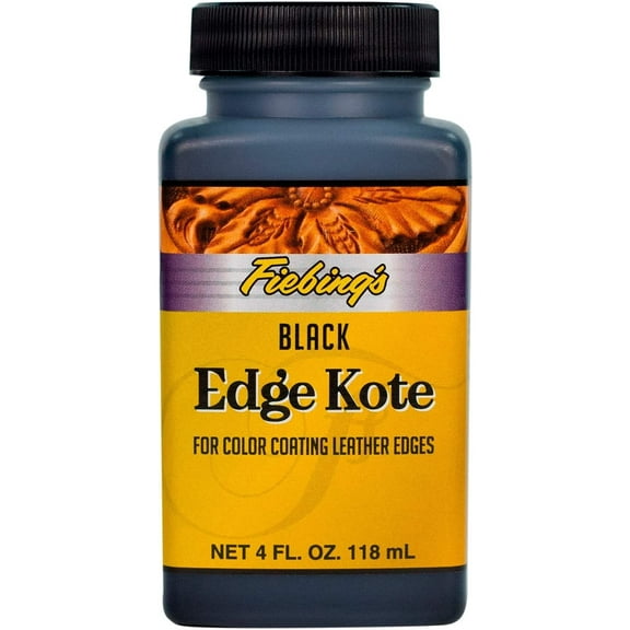 Fiebingâ€™s Edge Kote, 4 Oz. - Color Coats Leather Edges - Black