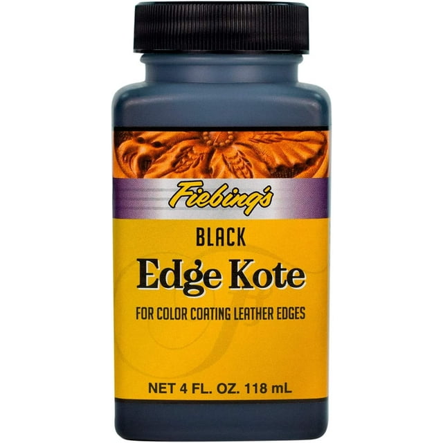 Fiebing's Black Edge Kote, 4 Oz. - Water Resistant Leather Edge Color ...
