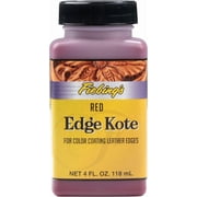 Fiebings Edge Kote Leather Paint 4oz Red - Edge Paint for Shoes, Furniture, Purses - Flexible, Water Resistant, Semi Gloss Color Coating Leather Dye to Protect Natural Edges