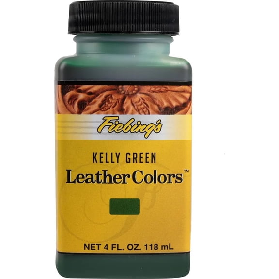 Fiebing's LeatherColors (4 Fl Oz, Kelly Green) - Leather Dye for Leather - Water-Based, Non-Flammable Formula - Permanent & Penetrating Color for Shoes, Boots, Furniture - Safe for Institution Use