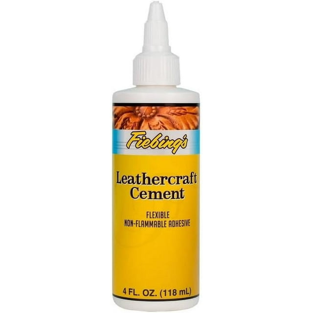 Fiebing's Leathercraft Cement, 4 oz Quick Drying, High Strength Adhesive for Leather & More