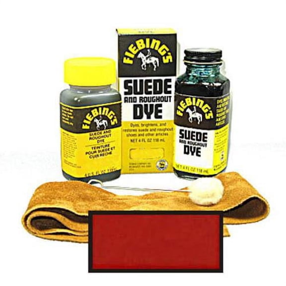 Fiebing's Leathercraft Suede Dye 4oz Bottles - Red