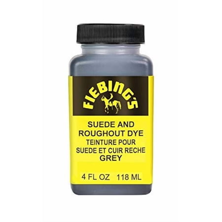 Fiebing's Grey Suede Dye 4 oz - Recolor, Brighten & Restore Suede & Roughout Leather Shoes, Furniture, Purse - Includes Wool Dauber for Easy Application - Flexible When Dry, Won't Crack or Peel