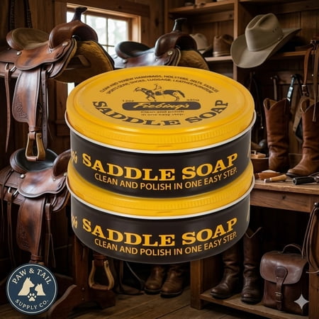 Fiebing's Yellow Saddle Soap Cleans & Lubricates Leather Saddles Boots Shoes 12 oz. 2PCK