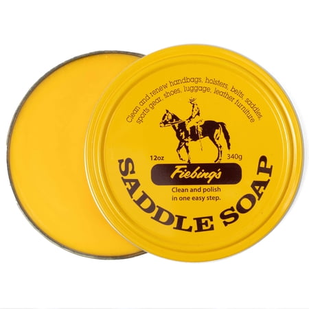 Fiebing's Yellow Saddle Soap for Leather (2 Pack, 12 oz Each) - Leather Cleaner & Conditioner to Soften, Protect & Restore Leathercraft - Soap for Car Seat, Couch, Shoe, Purse, Boot, Bag