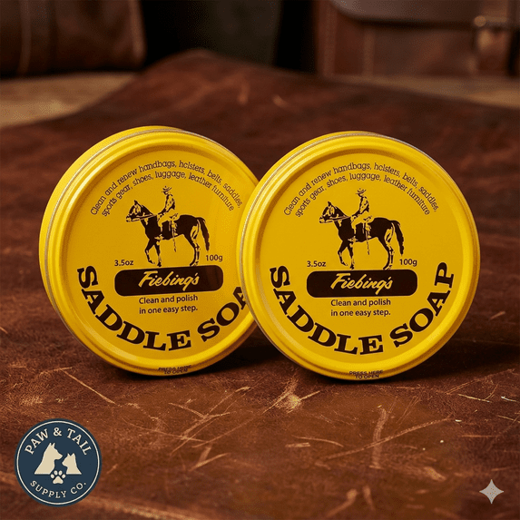 Fiebing's Yellow Saddle Soap Leather Cleaner & Conditioner for Saddles Boots Shoes 3.5oz 2PK